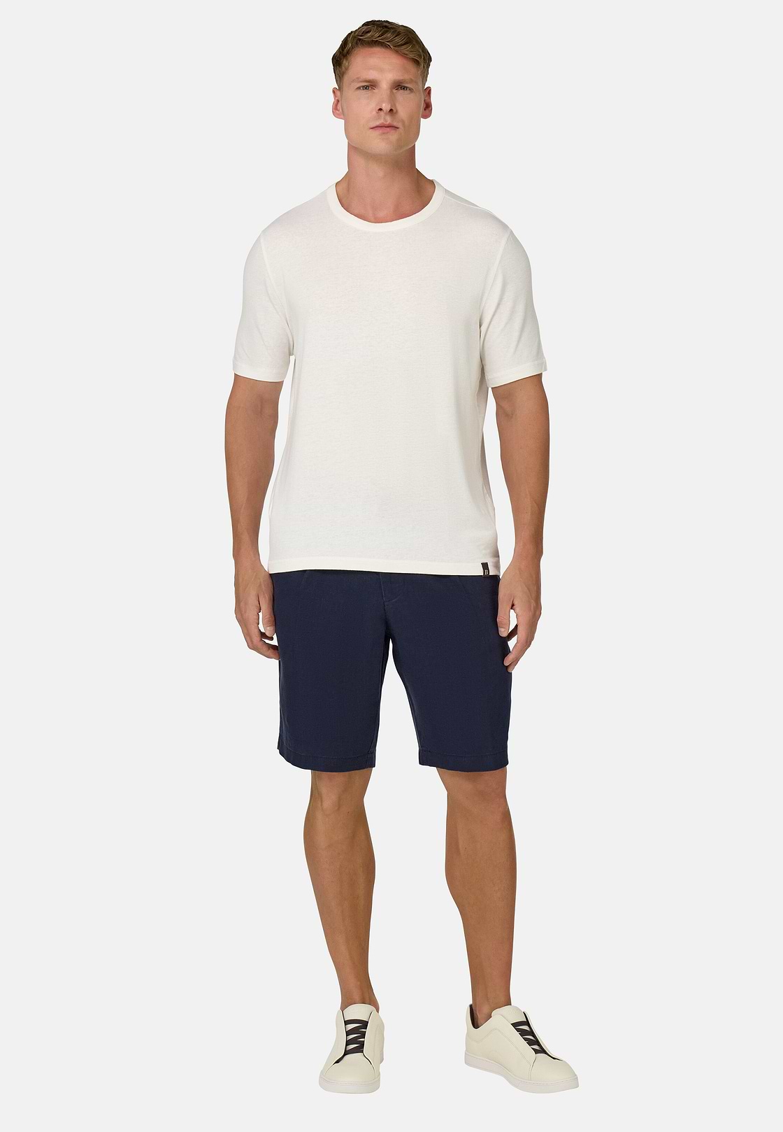 Cotton and Viscose Jersey T-Shirts, White, hi-res