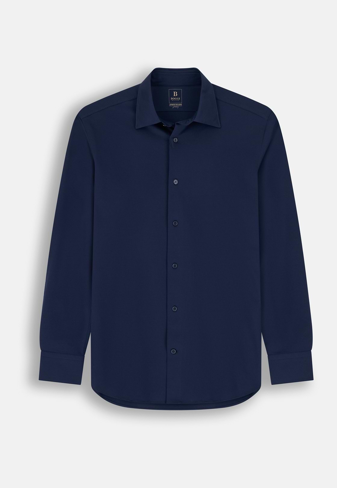 Polohemd aus japanischem Jersey-Twill Regular Fit, Navy blau, hi-res, 7