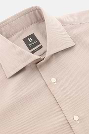 Camicia A Righe In Cotone Slim Fit, Nocciola, thumb, 5