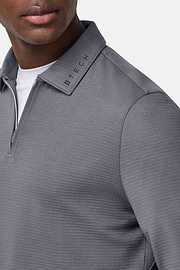 Half-Zip Sweatshirt in a Cotton Blend, Charcoal, hi-res