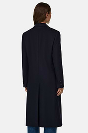 Coat in Pure Cashmere Double-Breasted, Navy blue, thumb, 4