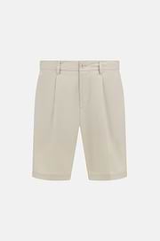 Stretch Cotton Bermuda Shorts, Sand, hi-res