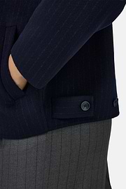 Blazer in Wool Pinstripe, Navy blue, thumb, 3