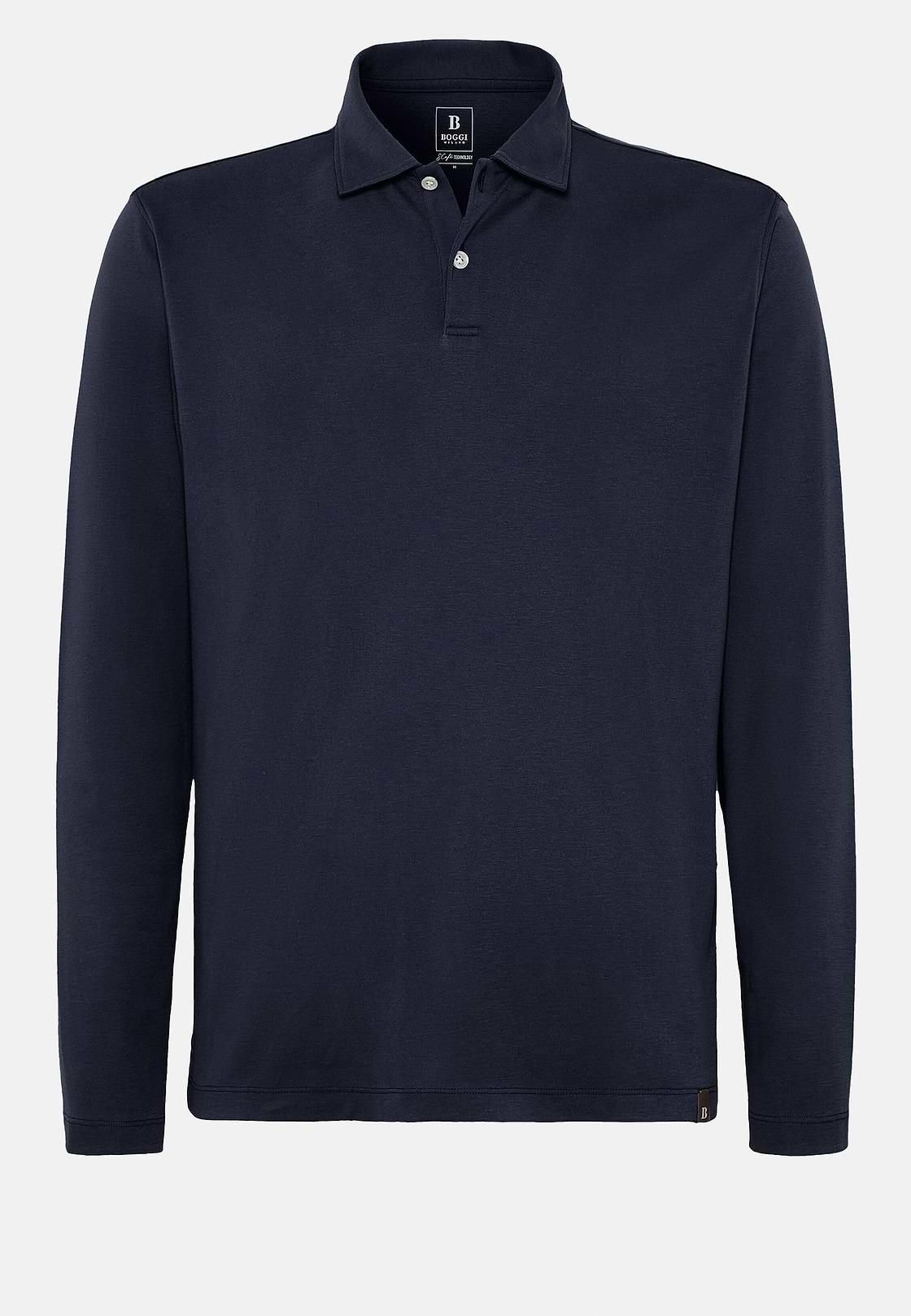 Polo Shirt in a Cotton Blend High-Performance Jersey Regular, Navy blue, hi-res