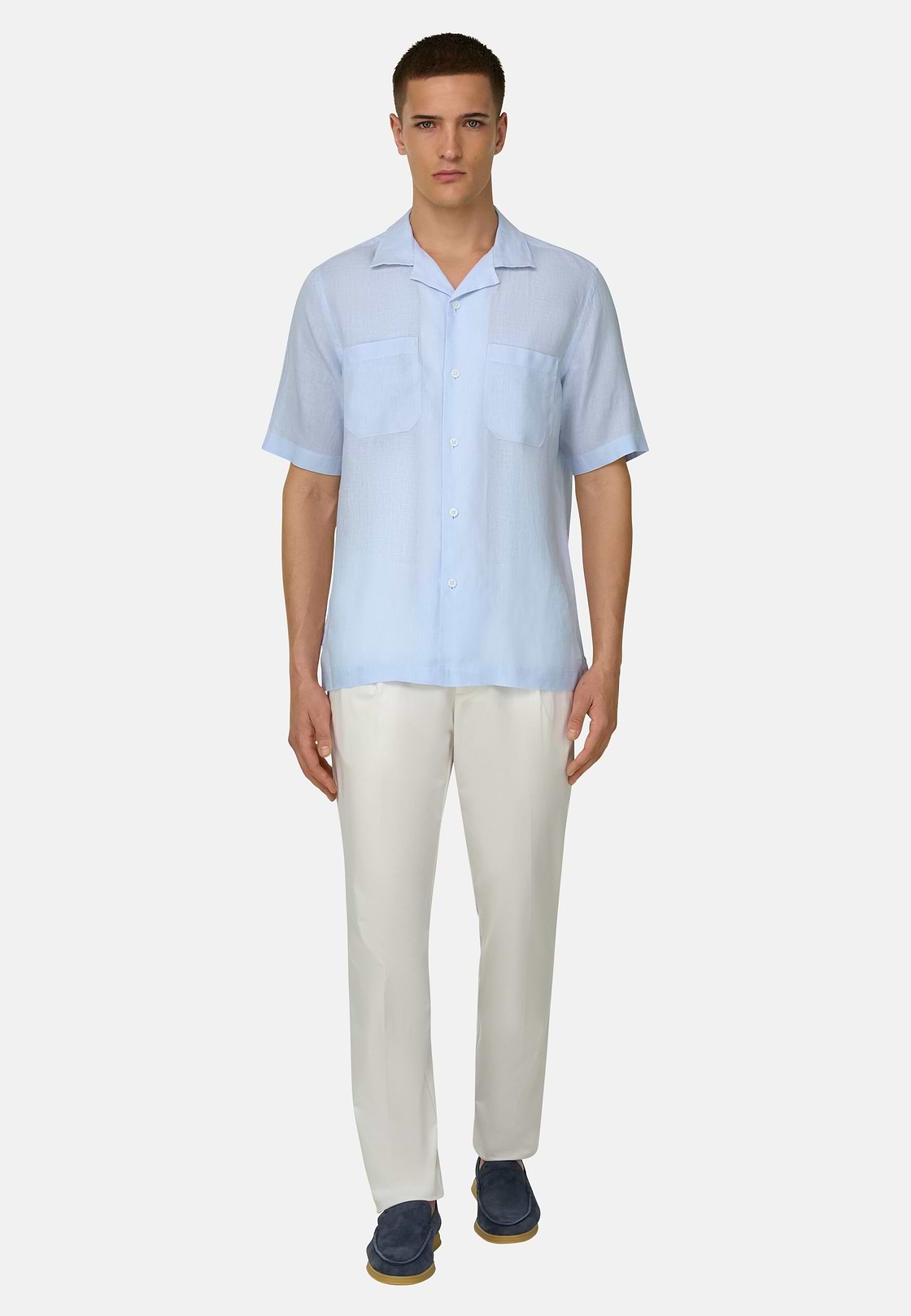 Hemd Aus Leinen Regular Fit, Hellblau, hi-res, 2