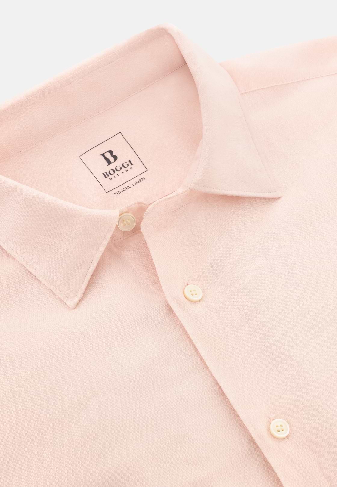 Camicia In Tencel Lino Regular Fit, Rosa, hi-res, 5