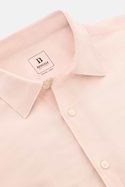 Camicia In Tencel Lino Regular Fit, Rosa, thumb, 5