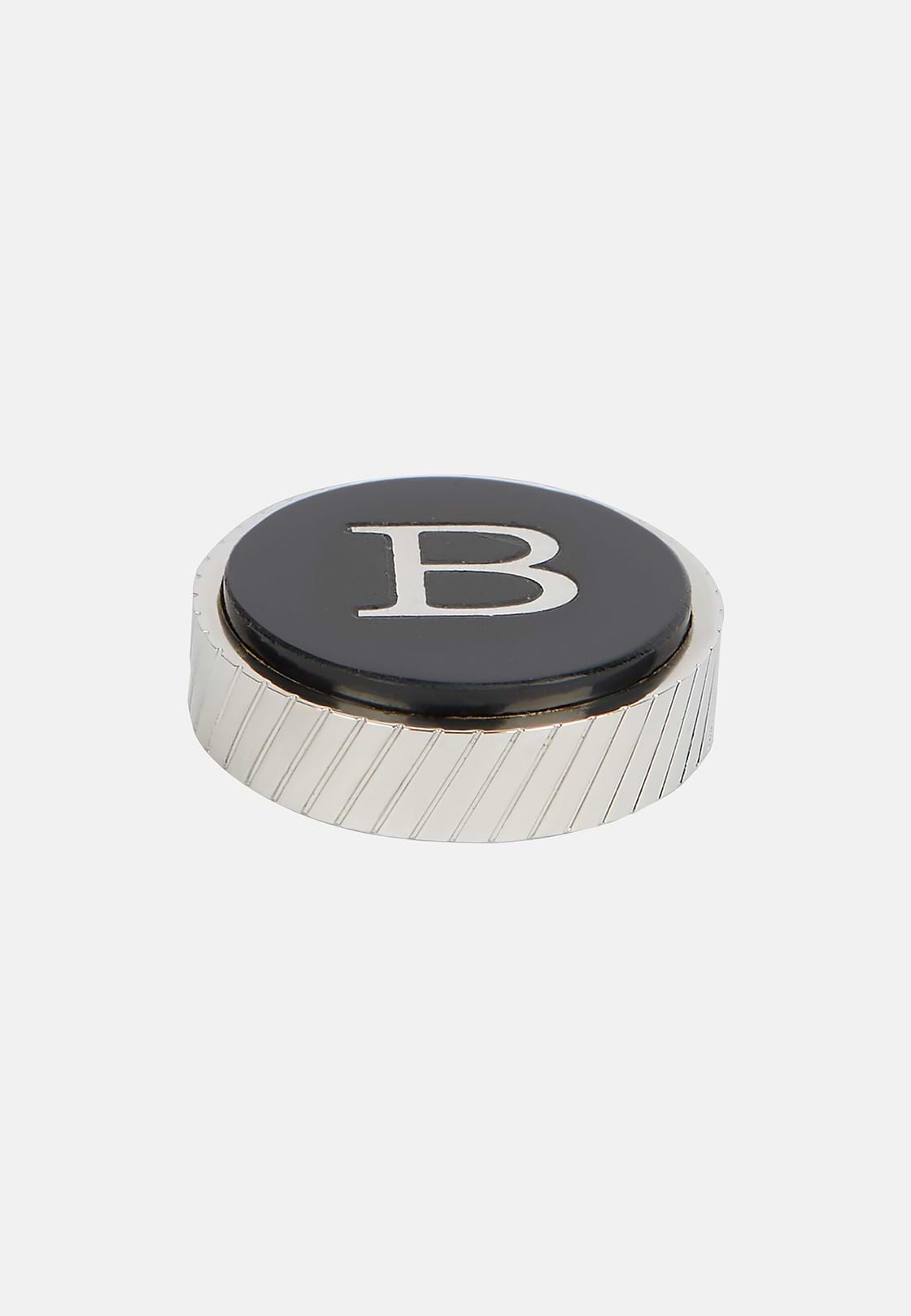 Circular letter b for cufflinks, Black, hi-res