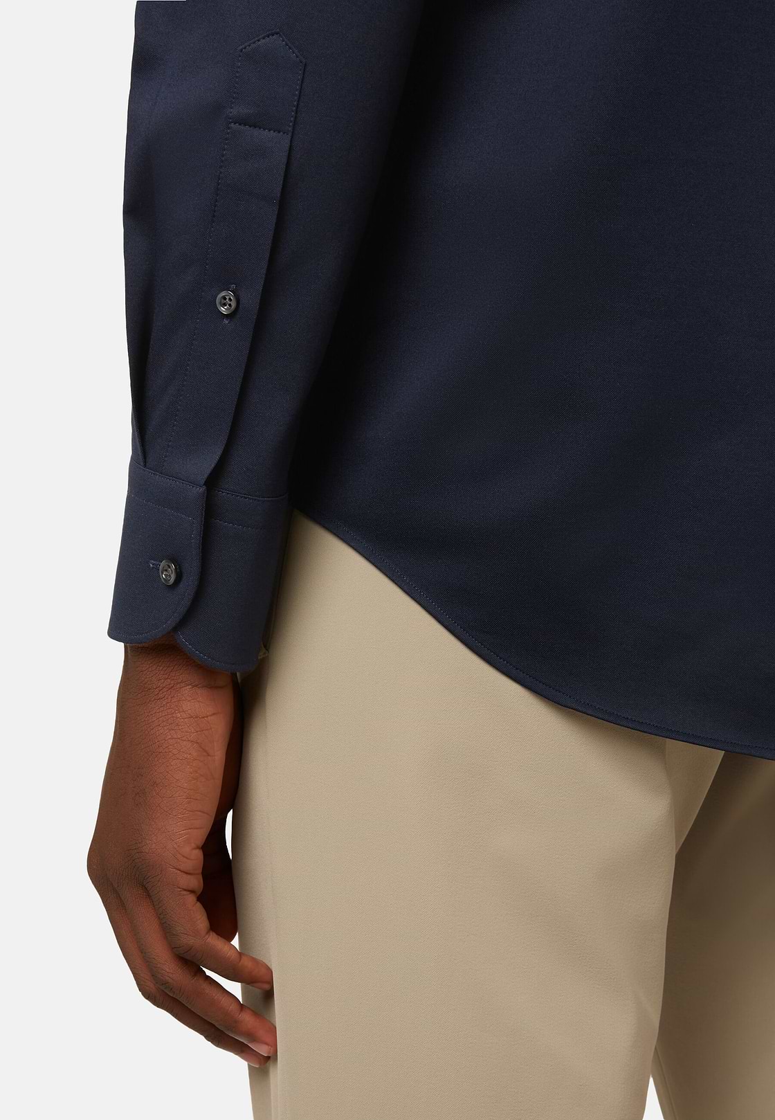 Camisa estilo polo de punto japonés regular fit, AZUL MARINO OSCURO, hi-res