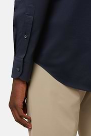 Camisa estilo polo de punto japonés regular fit, AZUL MARINO OSCURO, hi-res