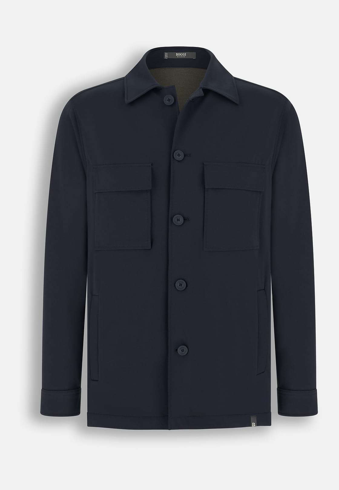 Giacca Camicia Double Nylon Stretch B Tech, Navy, hi-res, 6