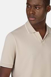 S.Cafè® High-Performance Piqué Polo Shirt, Sand, hi-res