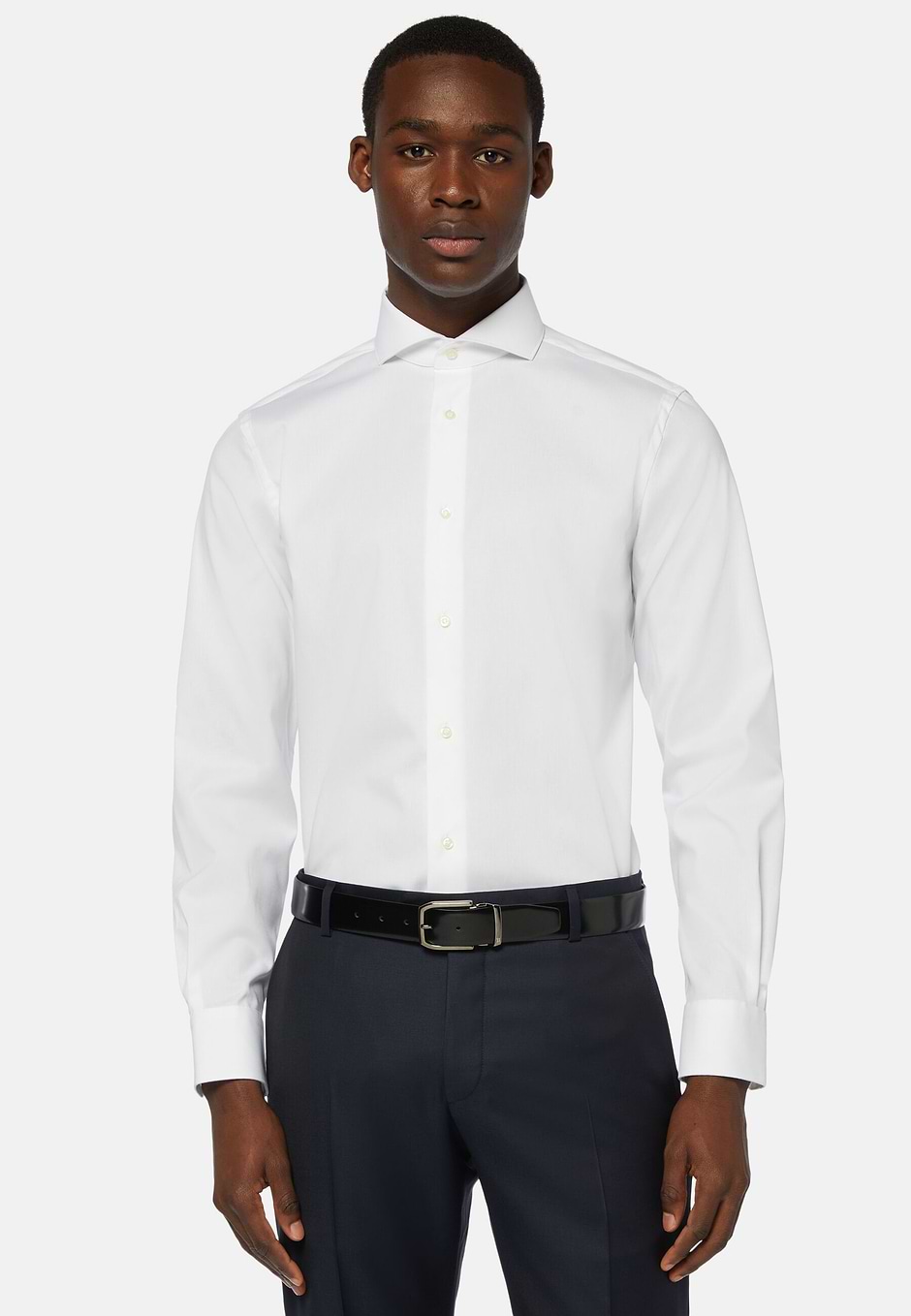 Regular Fit Pinpoint Cotton Shirt, White, hi-res