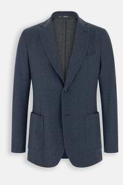 Blazer Micro Patterned Wool Blend, Navy blue, thumb, 6