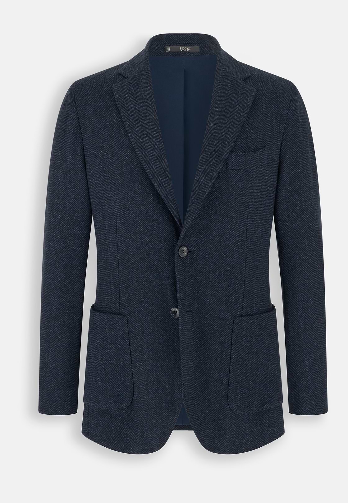 Blazer Herringbone Cotton Blend, Navy blue, hi-res, 6