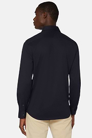 Chemise Polo En Jersey De Coton Coupe Regular, bleu marine, hi-res