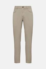 Stretch Cotton/Tencel Jeans, Taupe, hi-res