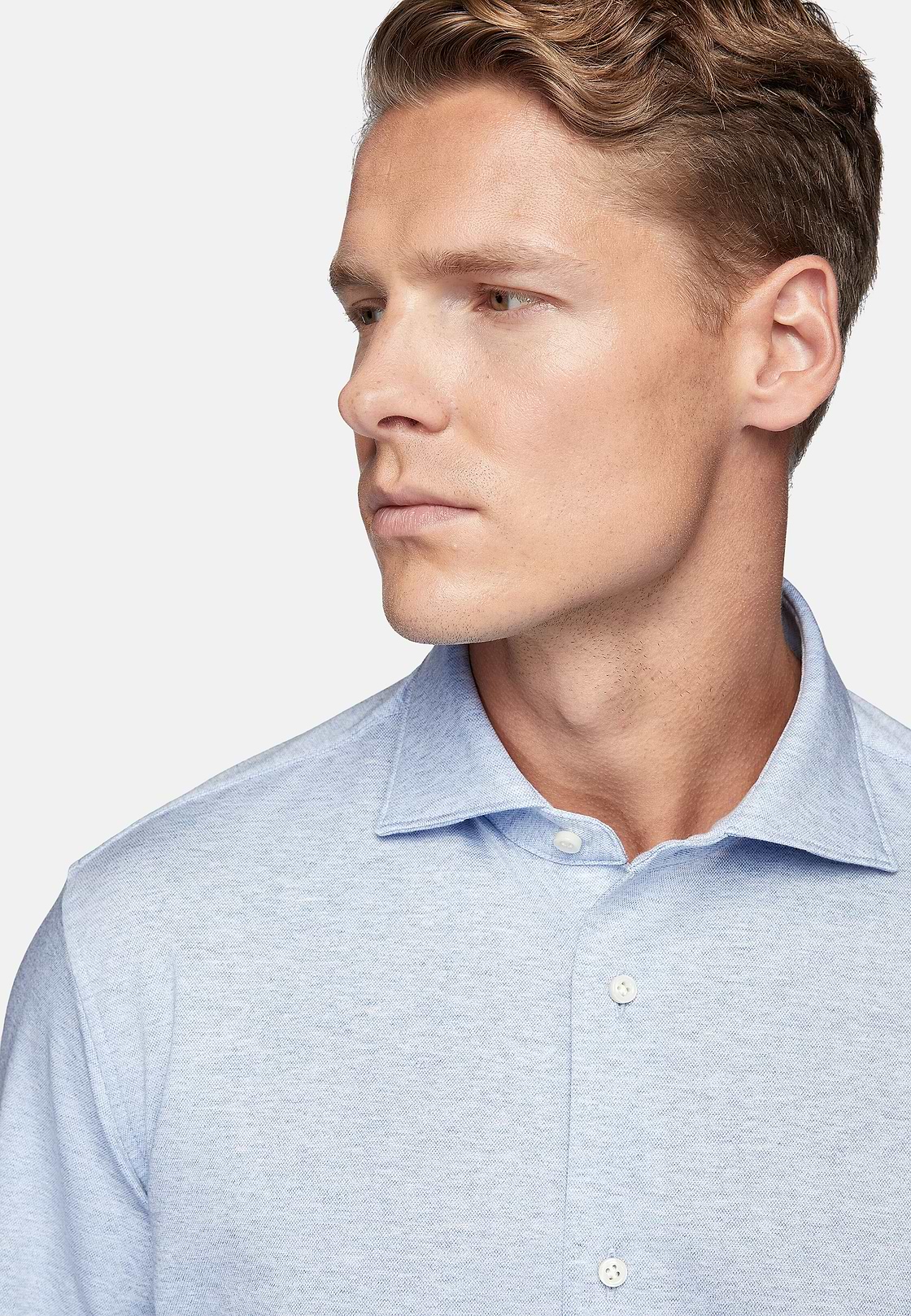 Regular Fit Cotton Jersey Polo Shirt, Light Blue, hi-res