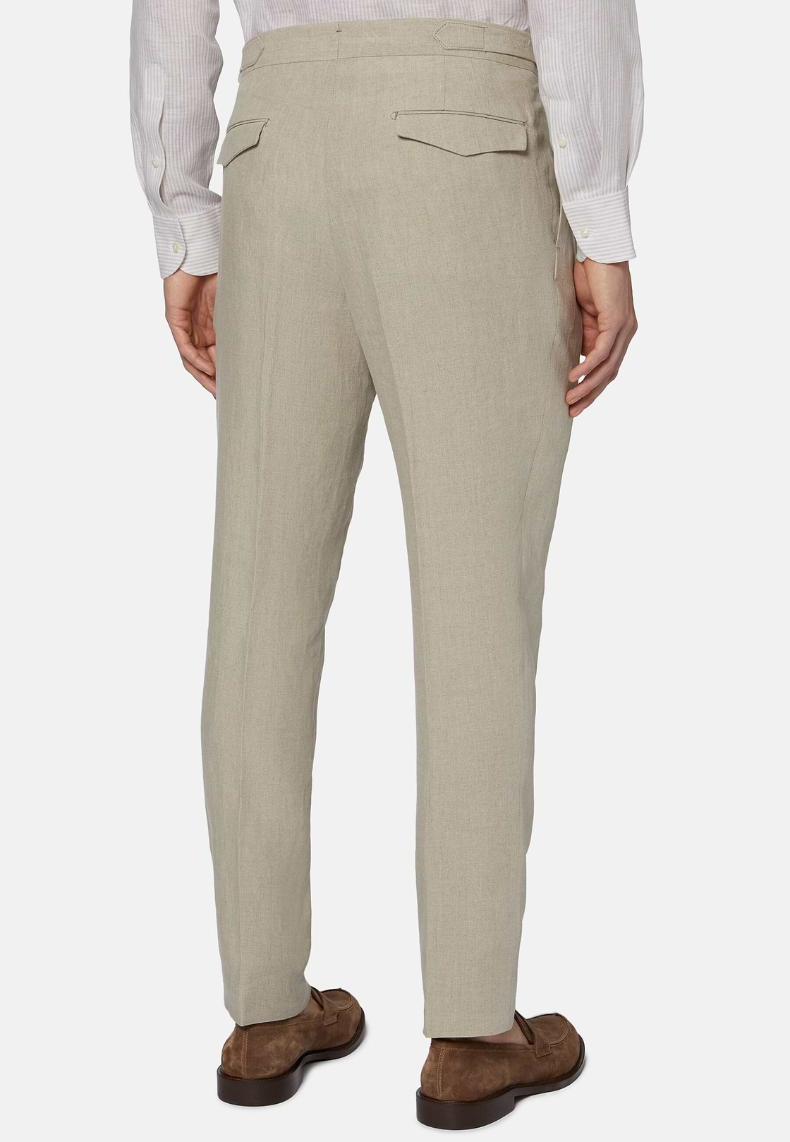 Pantalon En Pur Lin, Beige, hi-res