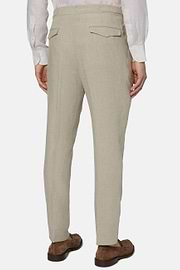 Pantalon En Pur Lin, Beige, hi-res