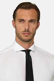 Chemise En Coton Pinpoint Slim Fit, Blanc, thumb, 3