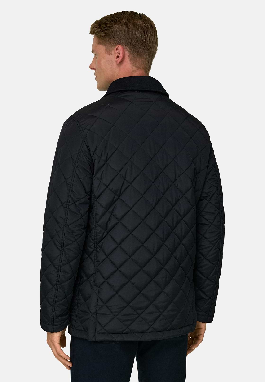 Peacoat Padded in Technical Fabric, Navy blue, hi-res, 4