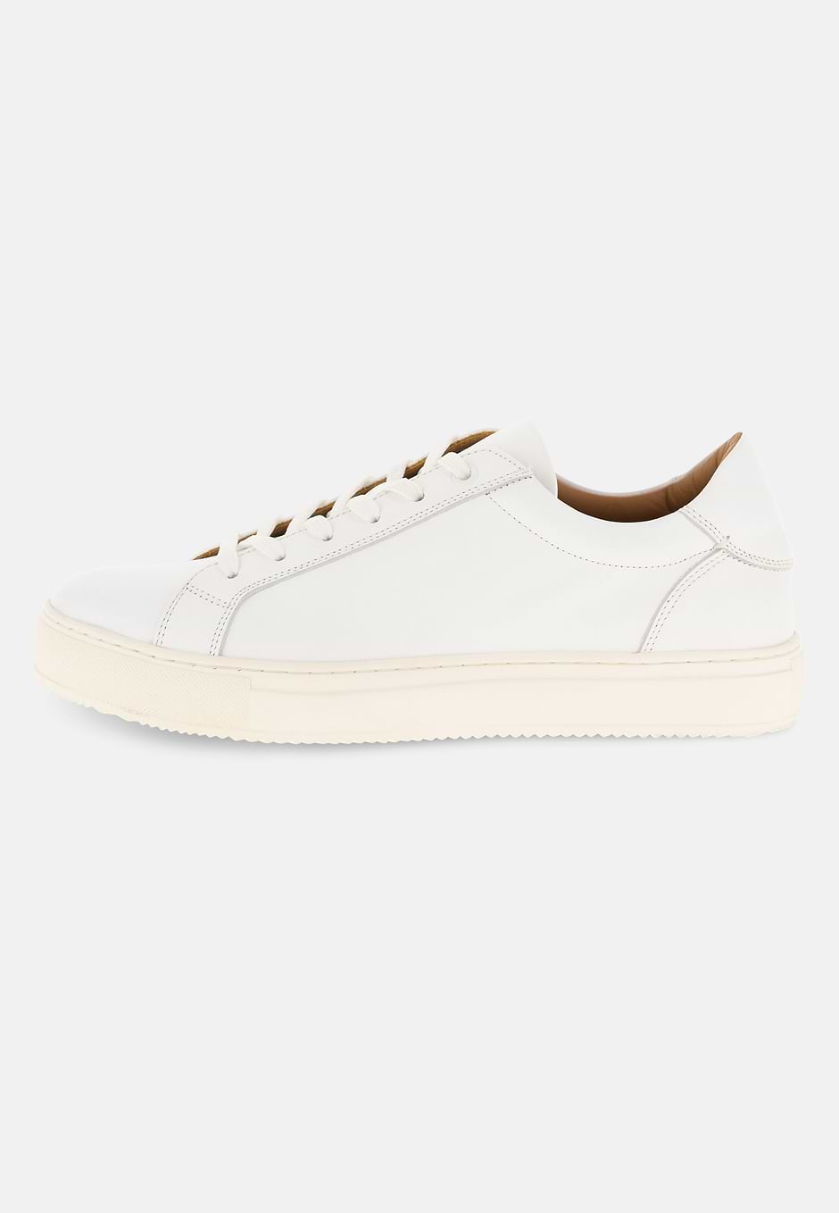 Schwarze Leder-sneaker, Weiß, hi-res