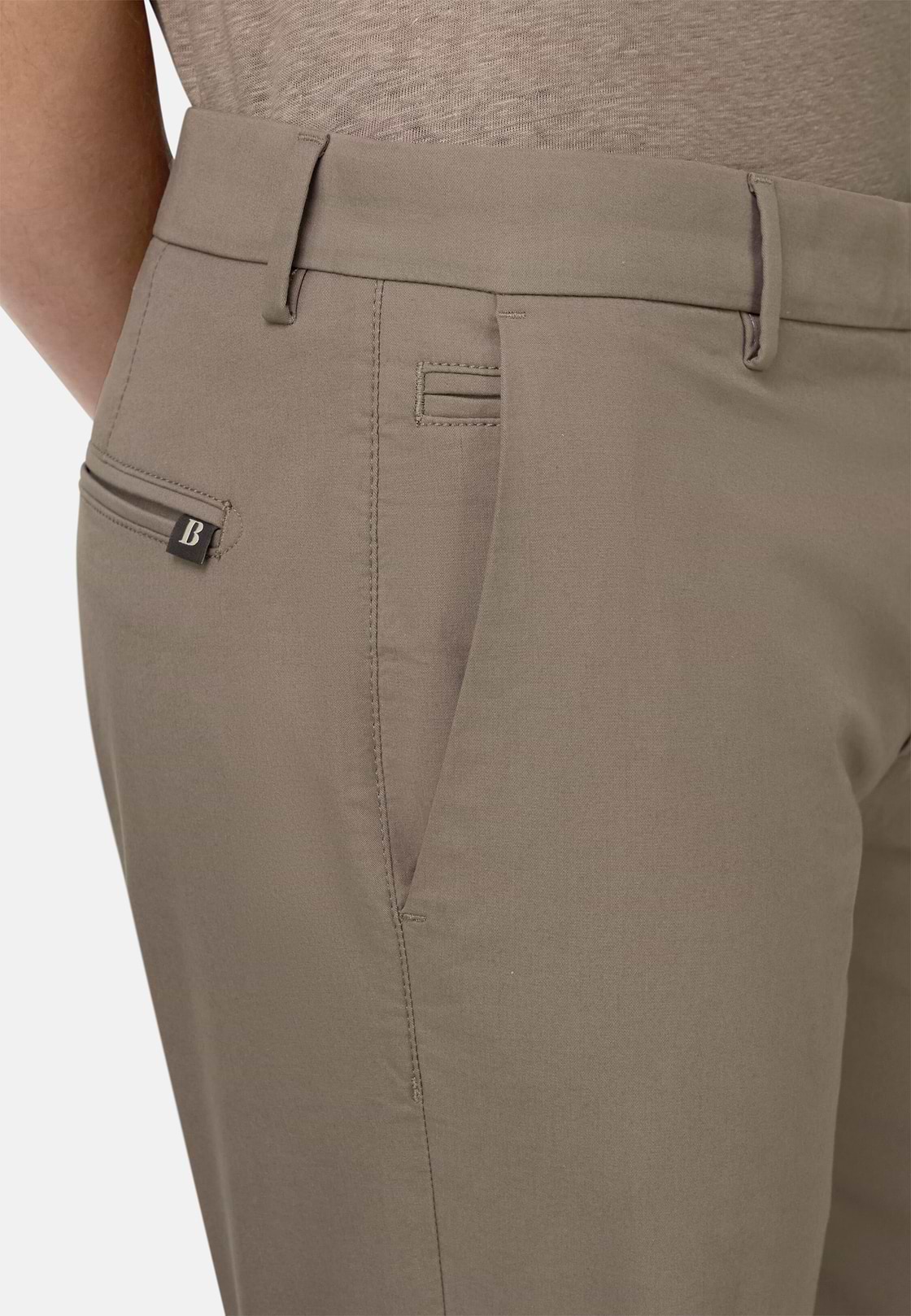 Hose Aus Baumwoll-Stretch, Taupe, hi-res, 4