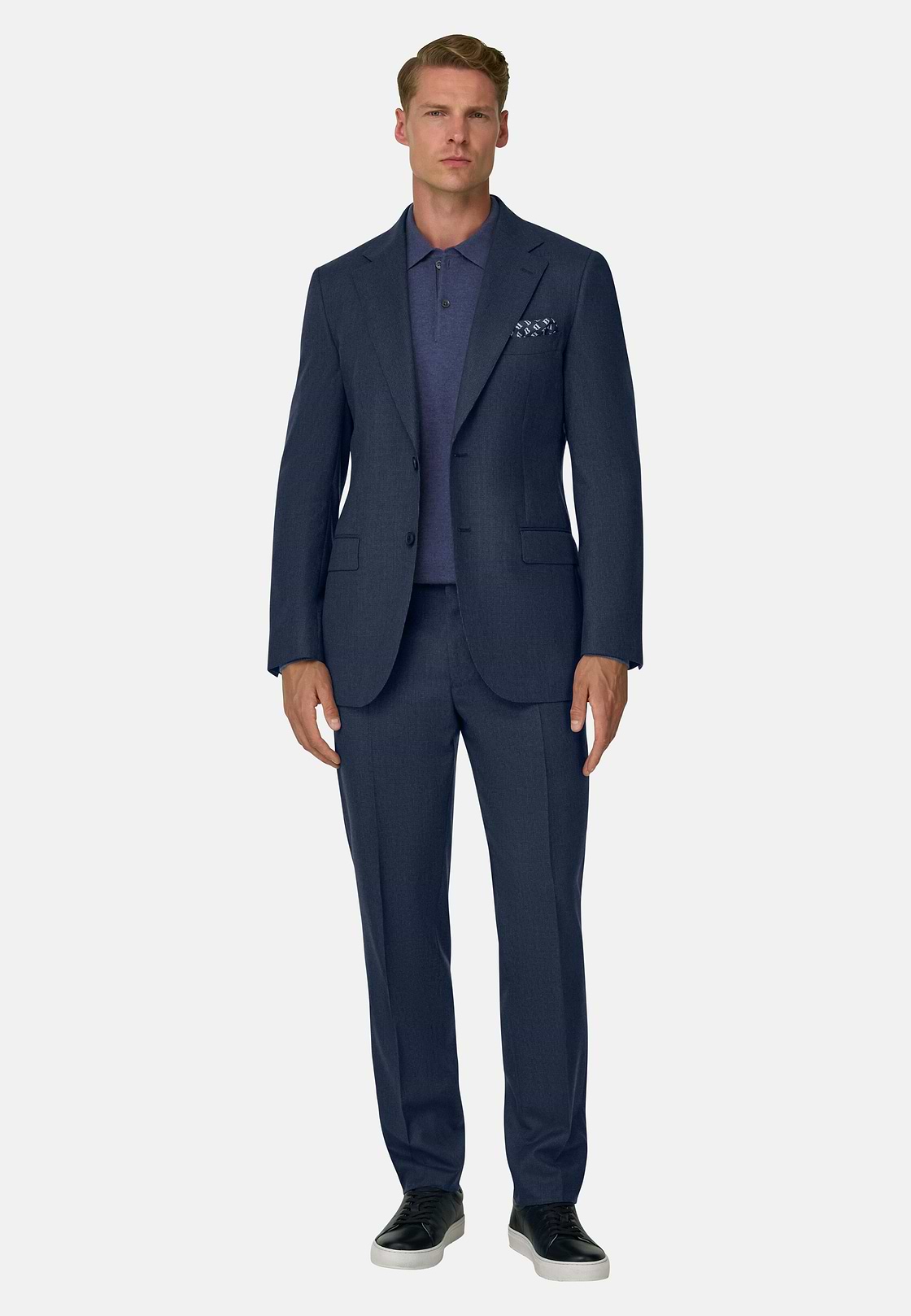 Suit Micro Patterned 100% Wool, Blue, hi-res, 2