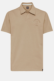 Organic Cotton Blend Jersey Polo Shirt, Beige, hi-res