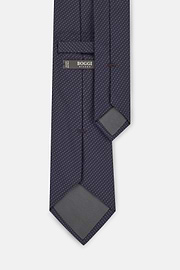 Tie Jacquard Micro Polka Dot Pattern Silk, Navy blue, thumb, 3