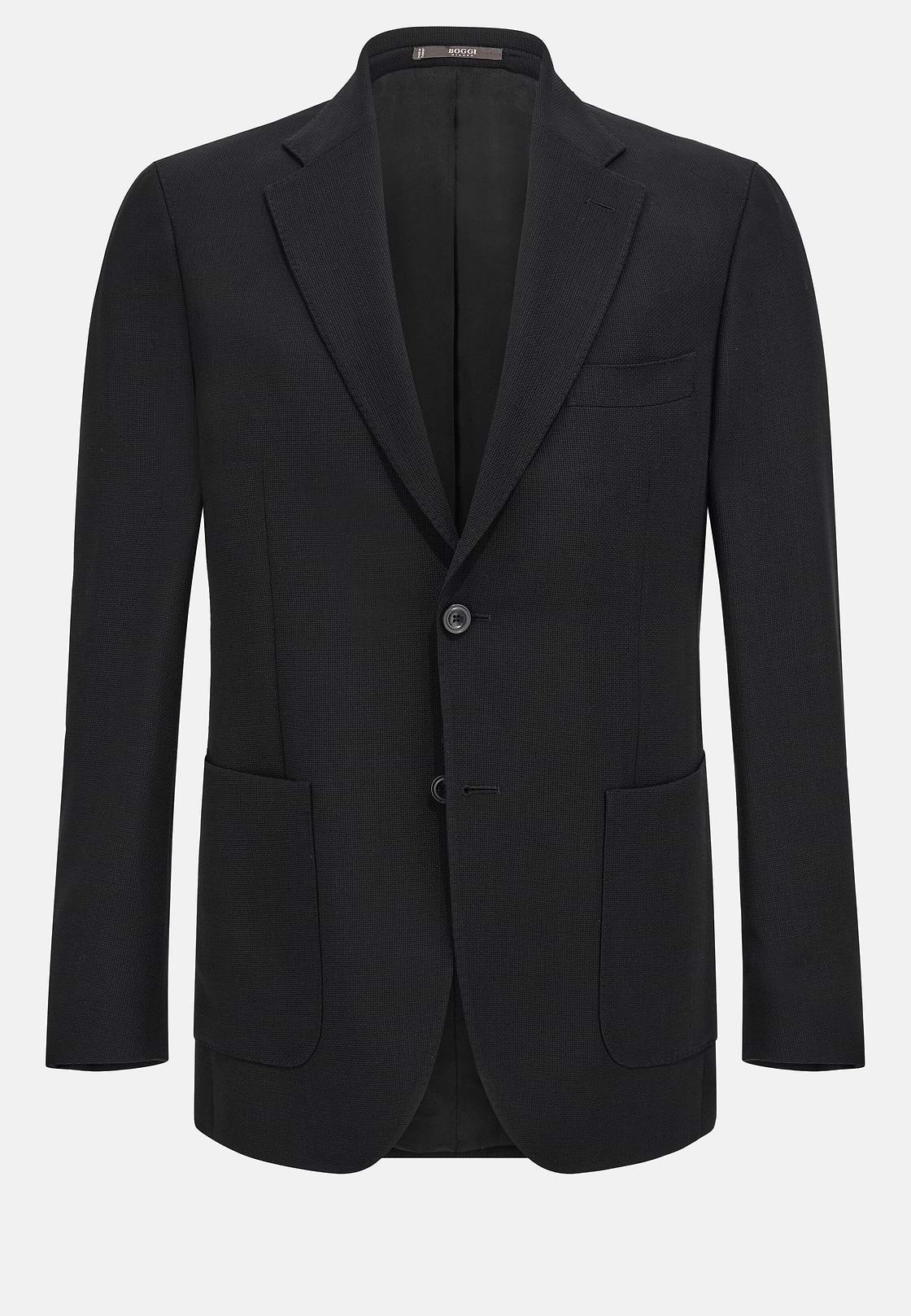 Giacca In Pura Lana Crepe, Nero, hi-res