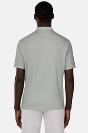 Cotton Blend Jersey Polo Shirt, Light Green, hi-res