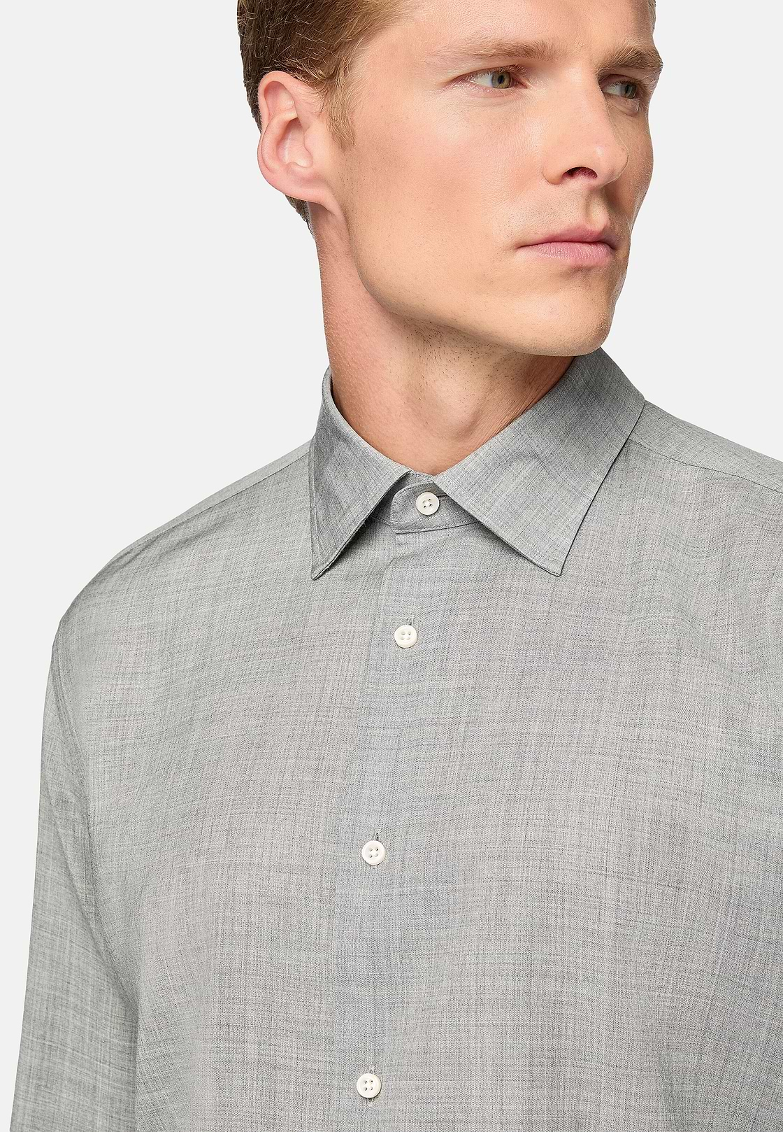 Regular Fit Wool Shirt, Grey, hi-res