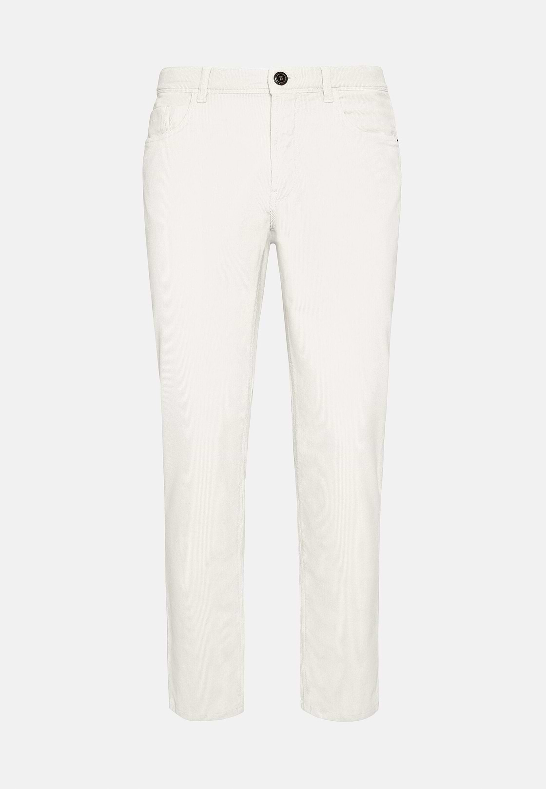 Jeans aus elastischem Samt, Creme, hi-res