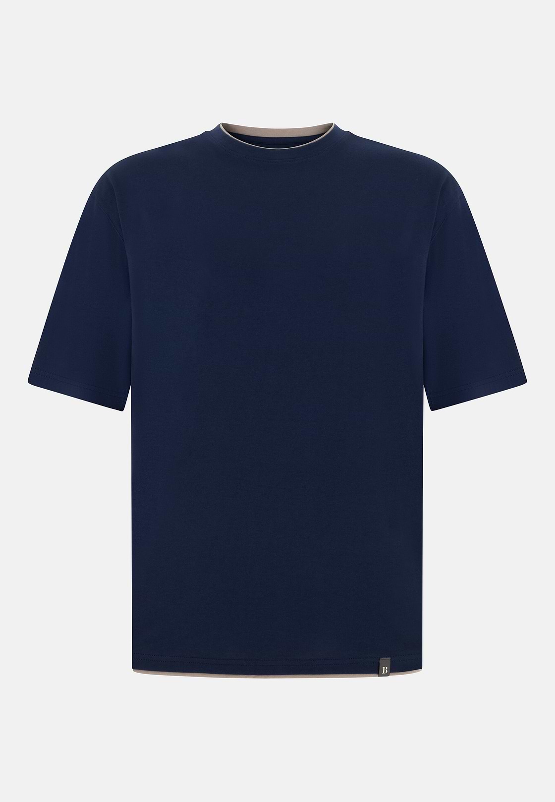 T-shirt In Cotone Pima, Navy, hi-res, 5