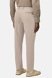 Pantaloni In Cotone Tencel Elasticizzato, Taupe, hi-res