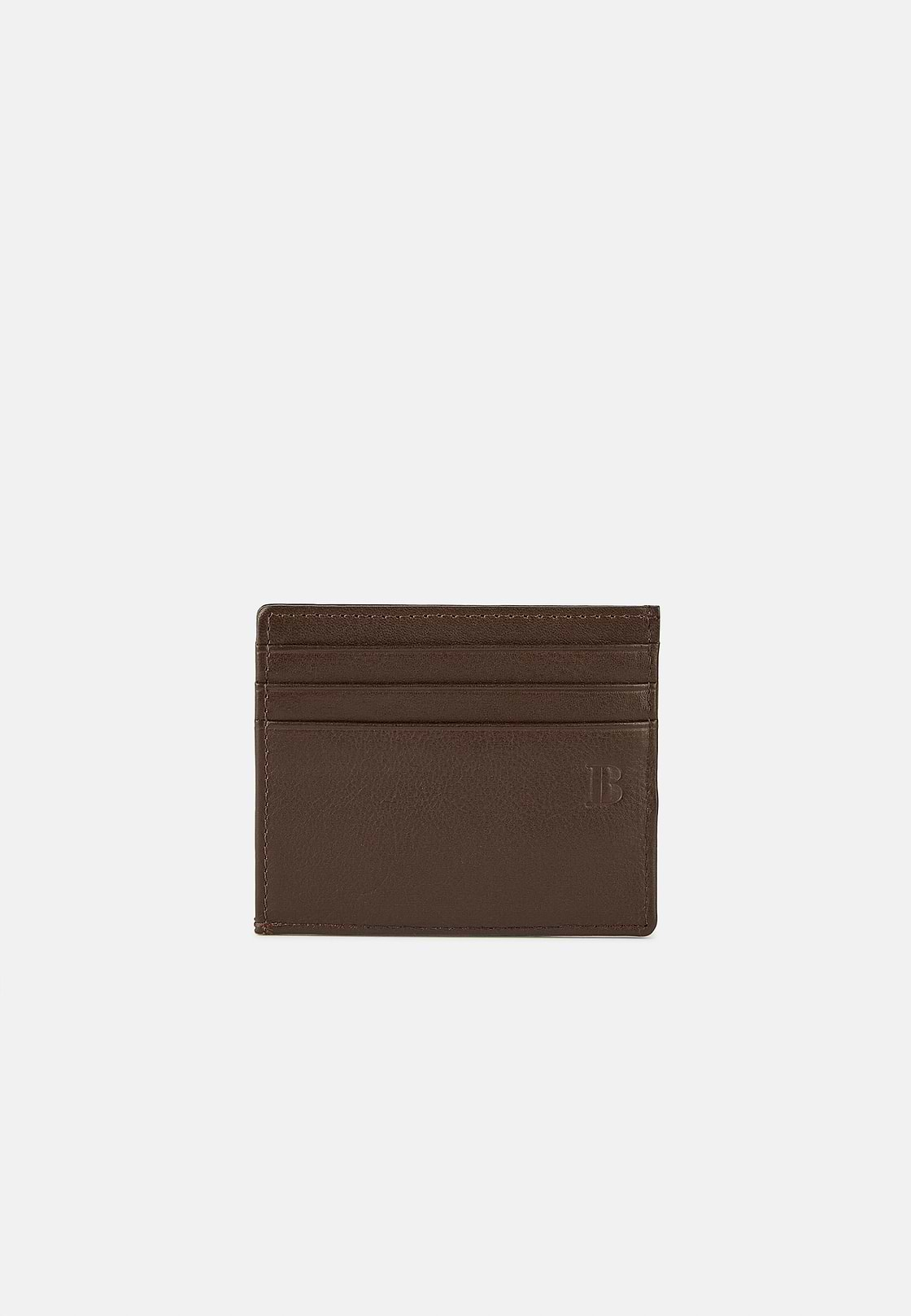 Leather Credit Card Holder, Brown, hi-res