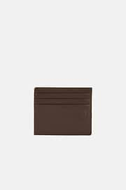 Leather Credit Card Holder, Brown, hi-res