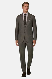 Suit Herringbone in Wool Cashmere, Taupe, thumb, 2