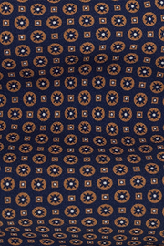 Tie Medallion Pattern Silk, Orange, thumb, 2