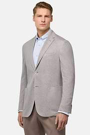Americana de algodón y lino B Jersey, Light grey, hi-res