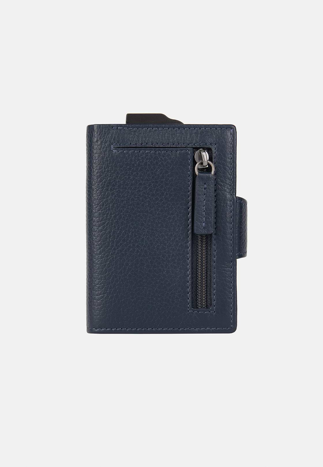 Leather Credit Card Holder, Navy blue, hi-res