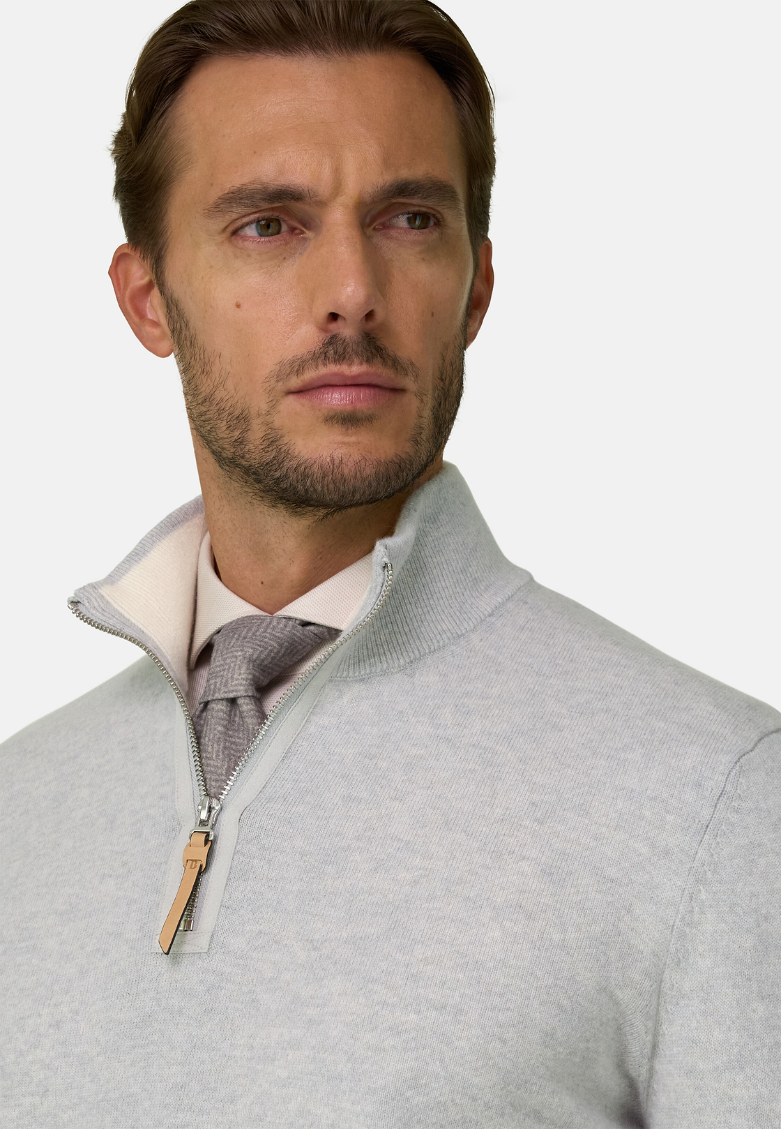 Quarter-Zip Jumper in Cashmere, Ice, hi-res, 3