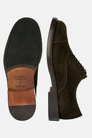 Suede Leather Oxford Style Shoes, Brown, hi-res