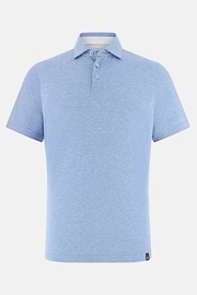 Cotton Linen Polo, Light Blue, thumb, 5