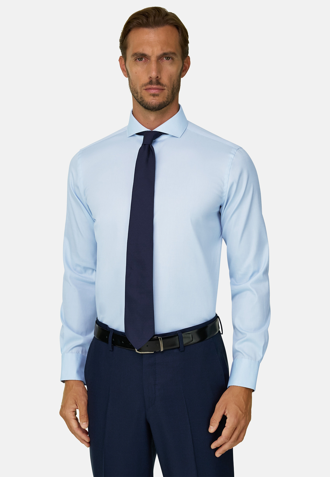 Regular Fit Pinpoint Cotton Shirt Open Collar, , hi-res, 1