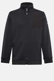 Felpa Full Zip In Light Scuba Misto Cotone, Carbone, hi-res