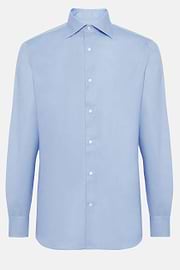 Regular Fit Sky Blue Cotton Dobby Shirt, Light Blu, hi-res