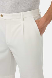 Bermuda En Coton Tencel Extensible, Blanc, hi-res